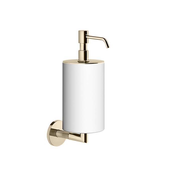 Gessi Дозатор для жидкого мыла, подвесной, Anello, 63713#149 цвет: finox brushed nickel/белый