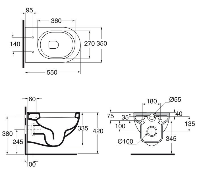 Azzurra Унитаз 35x55 NUVOLA, NUVKSP000000BI/(NUV100/SOSK bi) цвет: белый