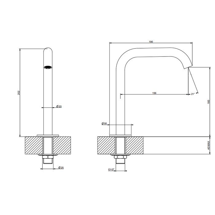 Gessi Отдельностоящий излив h=162мм, 316, 54091#707 цвет: brushed black metal pvd