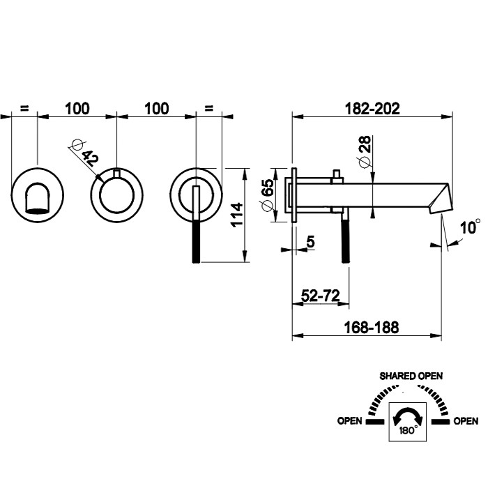 Gessi Встраиваемый однорычажный смеситель на 2 выхода с перекл. и изливом, Ingranaggio, 63542#031 цвет: хром