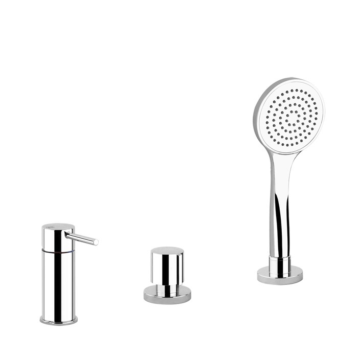 Gessi Смеситель для ванны, на 3 отв., наполнение через слив-перелив, лейка, Emporio Via tortona, 18643#031 цвет: хром