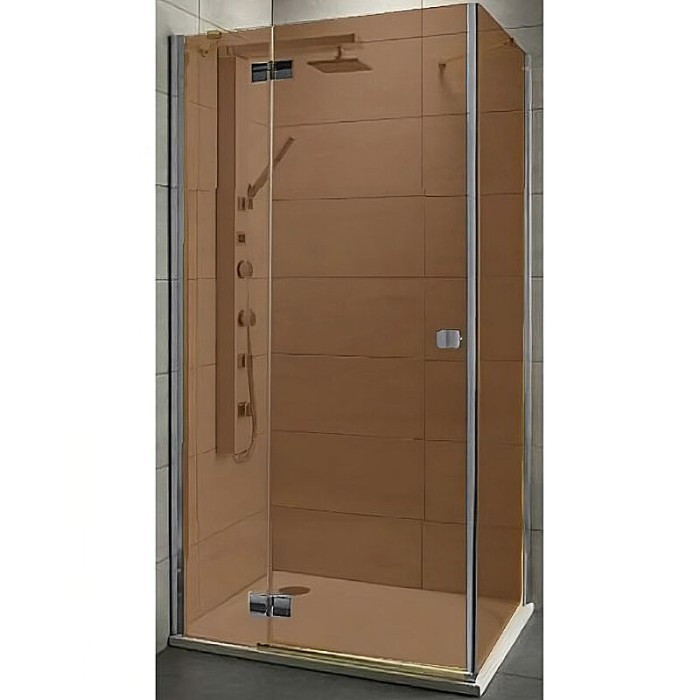 Radaway душевой уголок kdj 100x90 l профиль хром стекло коричневое, Almatea - 32143-01-08NL