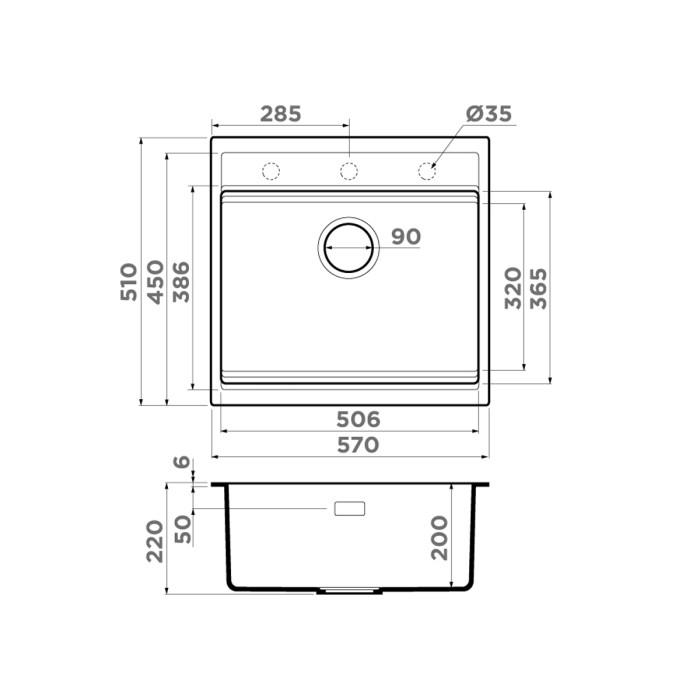 Omoikiri кухонная мойка Kitagawa 57, leningrad grey арт. 4993450