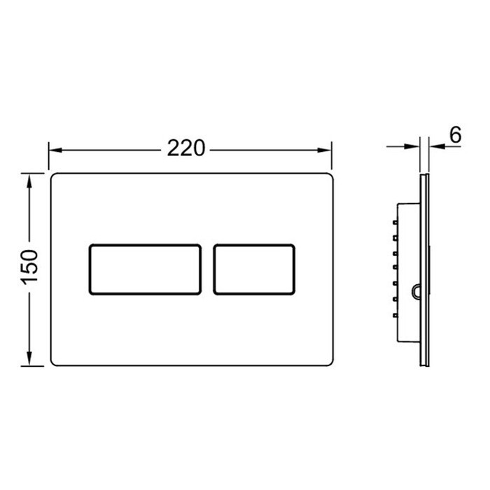 TECE лицевая панель клавиши смыва, черный матовый, loop - 9240416