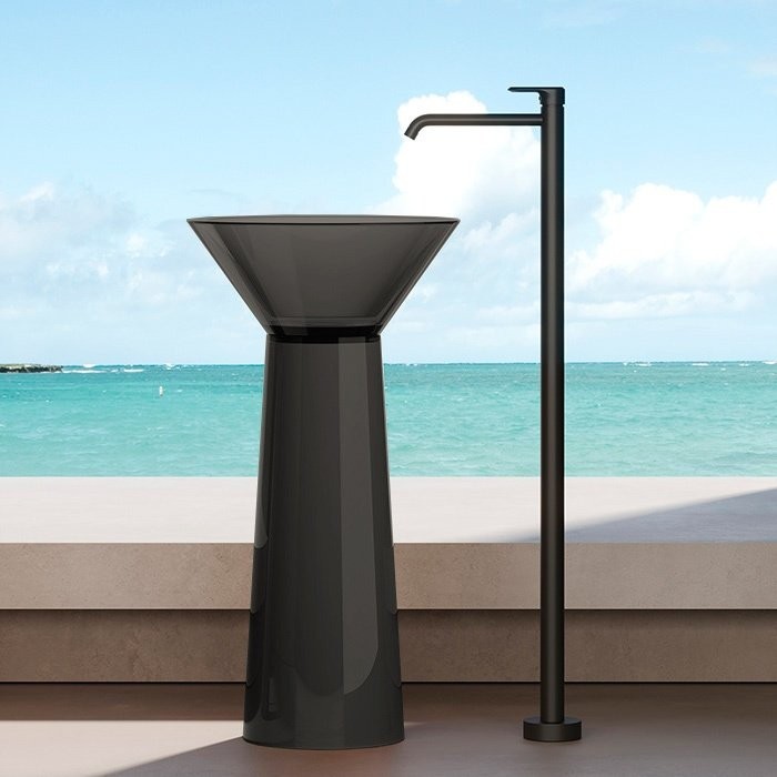 Раковина напольная d48хh90 см, DEA DESIGN Pedestal Basin, черный арт. DD2022 480 R4