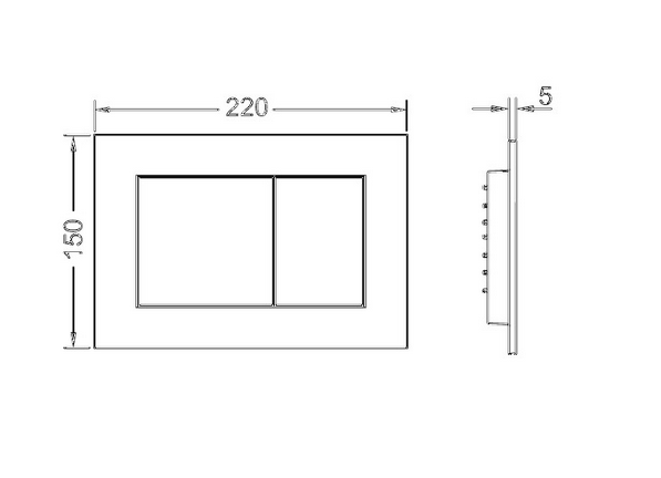 TECE панель смыва для системы двойного смыва, черный матовый, now - 9240407