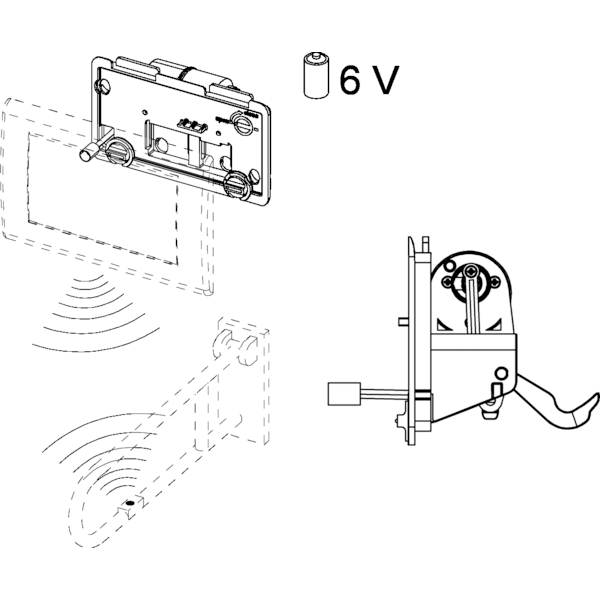 TECE механизм дистанционного смыва, радио, 6 в, planus - 9240354