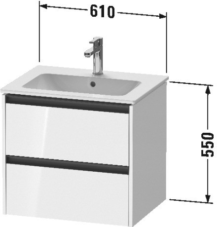 Duravit тумба подвесная под раковину 480 мм х 610 мм х 550 мм, ketho.2, k25262030300000 цвет: натуральный дуб