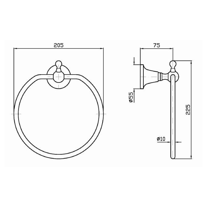 Zucchetti полотенцедержатель, кольцо., подвесной, agora classic, золото матовое арт. zad425.c41