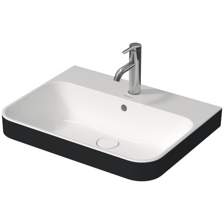 Duravit раковина встраиваемая сверху 600 мм х 460 мм, с переливом, с креплением, happy d.2 plus, 2360606100 цвет: белый/матовый антарцит