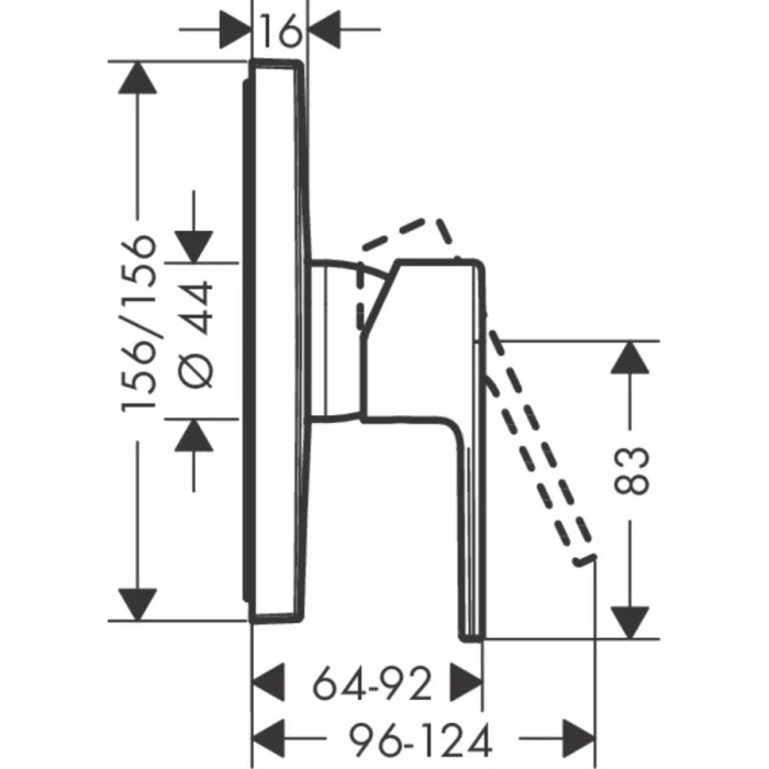 Hansgrohe смеситель для душа, Vernis Shape, черный арт. 71668670