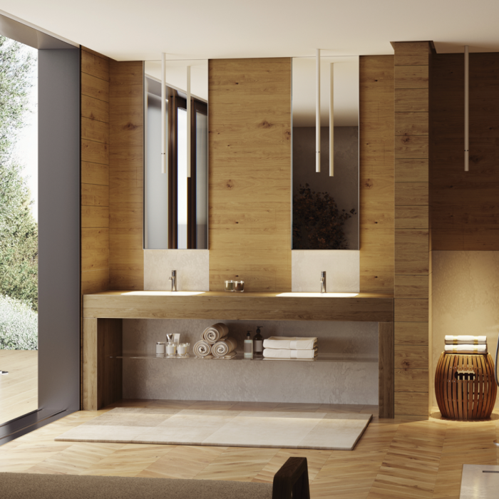 Bossini однорычажный смеситель для раковины 210 мм, без донного клапана, nobu, нержавеющая сталь арт. inz203.075