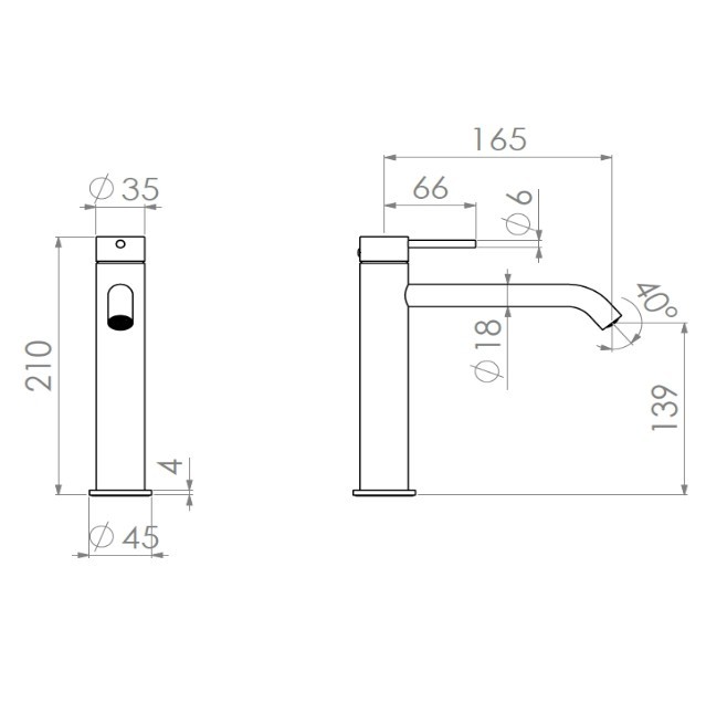 Bossini однорычажный смеситель для раковины 210 мм, без донного клапана, nobu, нержавеющая сталь арт. inz203.075