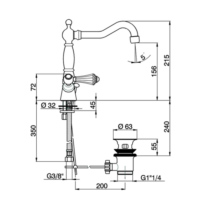 Cisal смеситель для раковины pz00052121 arcana plaza cisal, цвет: хром