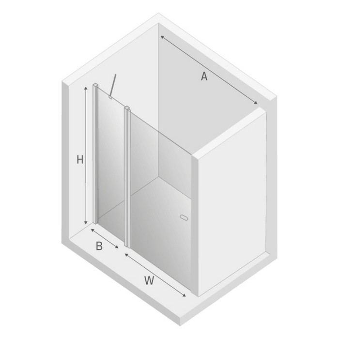 Дверь в нишу одинарная 90x195, New trendy New soleo chrome, хром арт. D-0155A