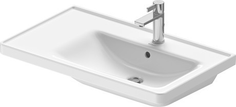 Duravit раковина встраиваемая ассиметричная 800 мм х 480 мм, с переливом, с отверстием под смеситель, d-neo, 2370800000 цвет: белый