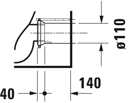 Duravit унитаз напольный пристенный rimless 370 мм х 580 мм, с вертикальным смывом, без смывного края, с креплением, d-neo, 2003090000 цвет: белый