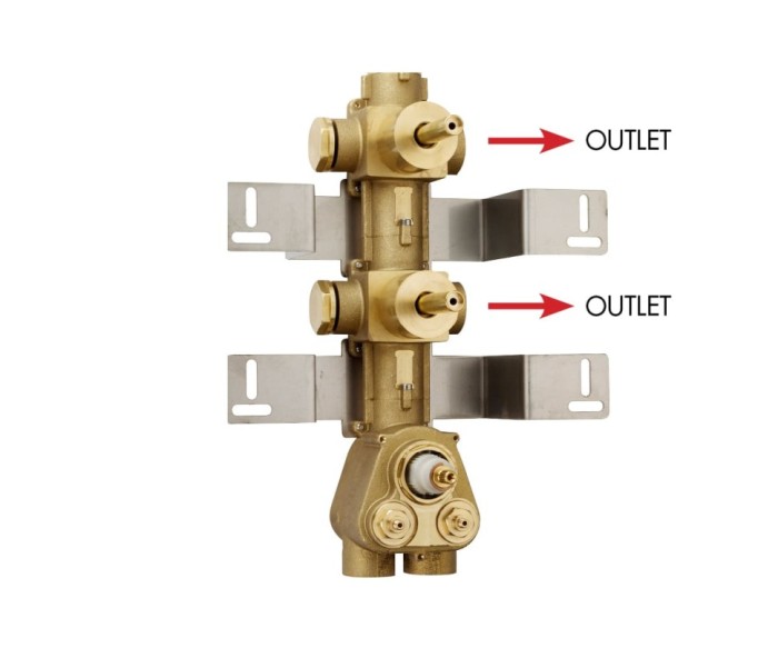 Bossini внутренняя (скрытая) часть смесителя с термостатом 2 потребителя, thermostatic mixers, бронза арт. z030201000