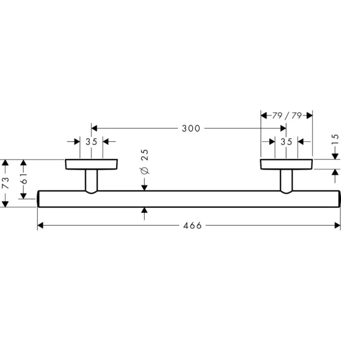 Hansgrohe поручень 46,6 см, PuraVida, хром арт. 41513000