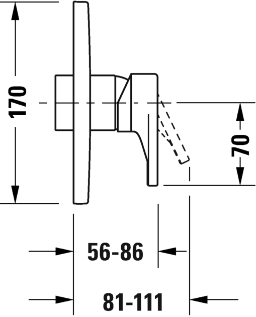 Duravit внешняя часть смесителя для душа диаметр 170 мм, tulum, tu4210010010 цвет: хром