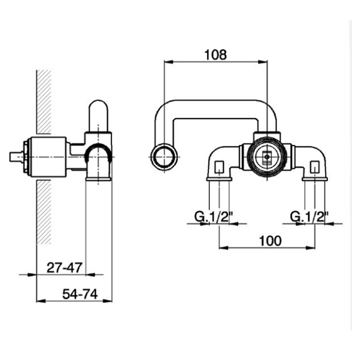 Cisal внутренняя часть однорычажного смесителя из стены для раковины, za02551004 complementi, цвет: