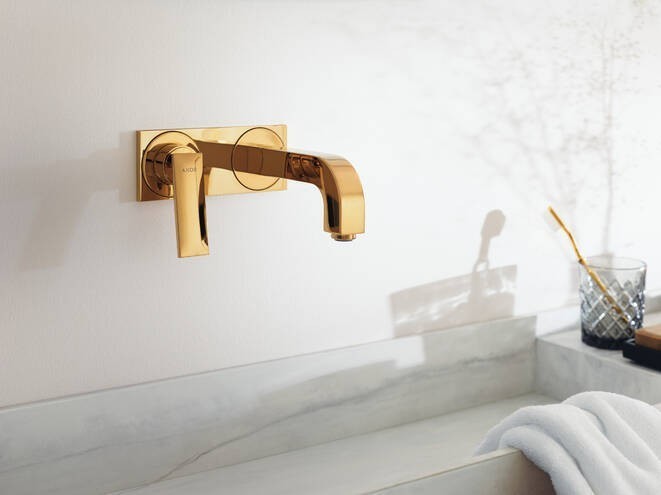 AXOR смеситель для раковины, настенный, Citterio, золото арт. 39119990