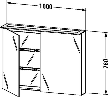 Duravit зеркальный шкаф, happy d.2, h2 7595 22 цвет: белый глянцевый