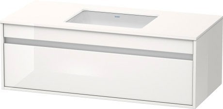 Duravit тумба подвесная под раковину с одним выдвижным ящиком, со встраиваемой раковиной, ketho, kt689602222 цвет: белый глянцевый
