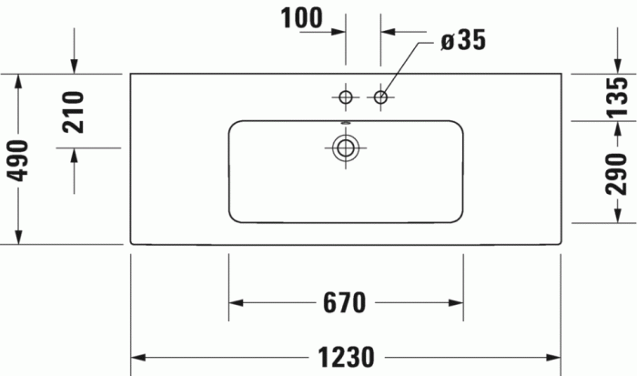 Duravit раковина с 3 отверстиями под смеситель, с переливом, me by starck, 2336120030 цвет: белый