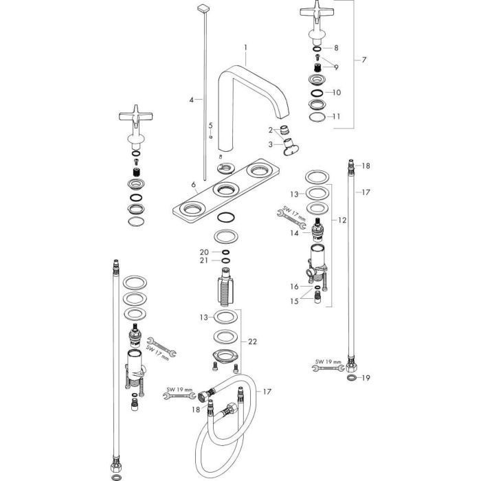 AXOR смеситель для раковины, Citterio E, золото арт. 36116990