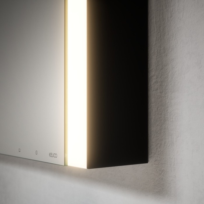 Keuco шкаф с подсветкой для настенного монтажа 127 мм х 800 мм х 710 мм, с 2 поворотными ассиметричными дверцами, somaris, черный матовый арт. 14502 372200