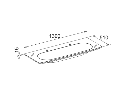 Keuco раковина встраиваемая для двух смесителей на 1 отверстие, elegance new, белый арт. 31671 900002