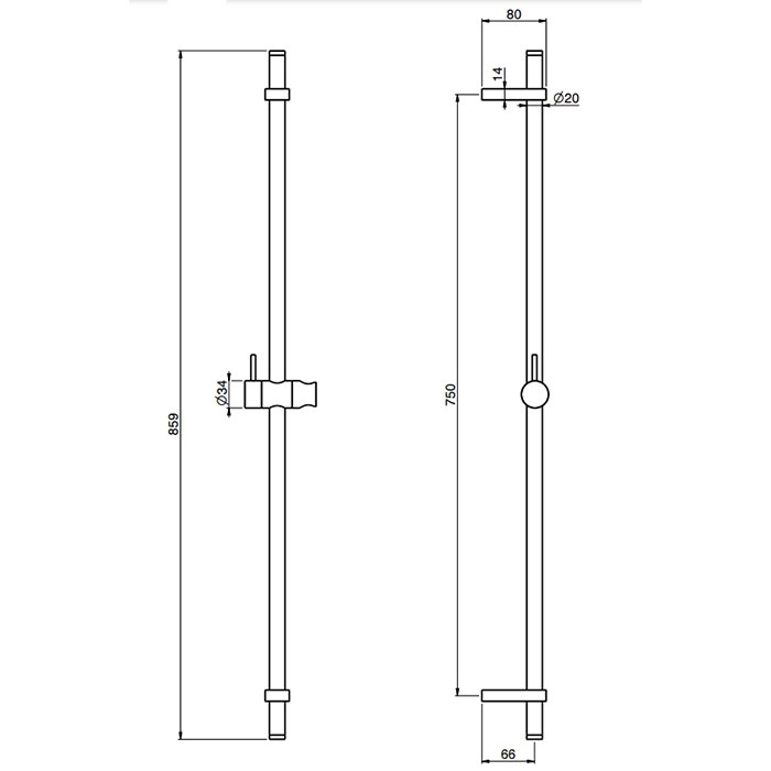 Fima Carlo Frattini душевая штанга с держателем для ручного душа saliscendi, чёрный арт. f2150/1ns