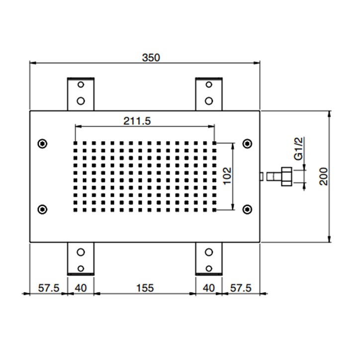 Fima Carlo Frattini верхний душ modular 350х200 мм., встраиваемый в потолок wellness, хром арт. f2805cr