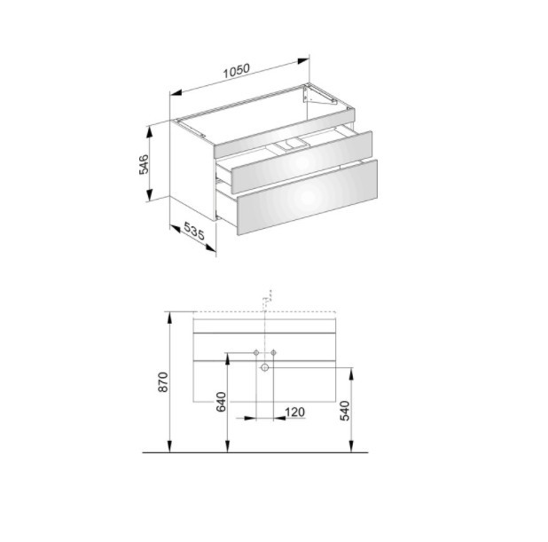 Keuco тумба подвесная под раковину с двумя выдвижными фронтами, edition 400, белый арт. 31551 210000