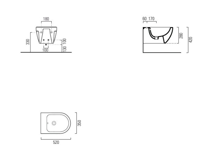 GSI Биде подвисное 35х52 см, City - 9164111