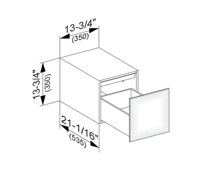 Keuco тумба боковая подвесная с одним выдвижным фронтом, с внутренней светодиодной подсветкой, edition 11, табачный дуб арт. 31320 850100