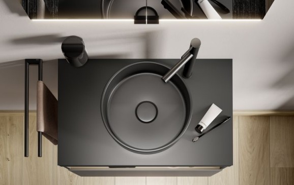 Keuco тумба под раковину 490 мм х 650 мм х 549 мм, с 1 выдвижным ящиком, с отверстием под смеситель справа, stageline, белый арт. 32855 300000