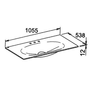 Keuco раковина встраиваемая с 3 отверстиями под смеситель, edition lignatur, белый арт. 33350 311003