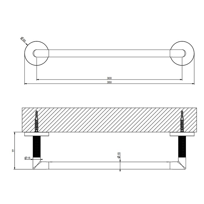 Gessi Полотенцедержатель 30см, подвесной, Anello, 63797#149 цвет: finox brushed nickel