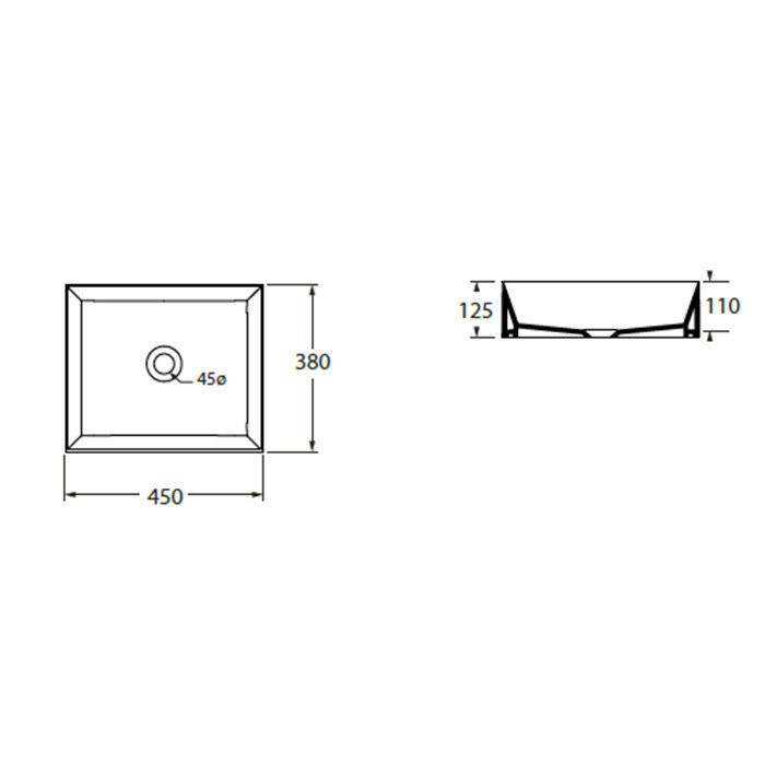 Azzurra Раковина 38x45 Elegance, ELLA045380Q0BI/(EQA4538*bi)*0 цвет: белый