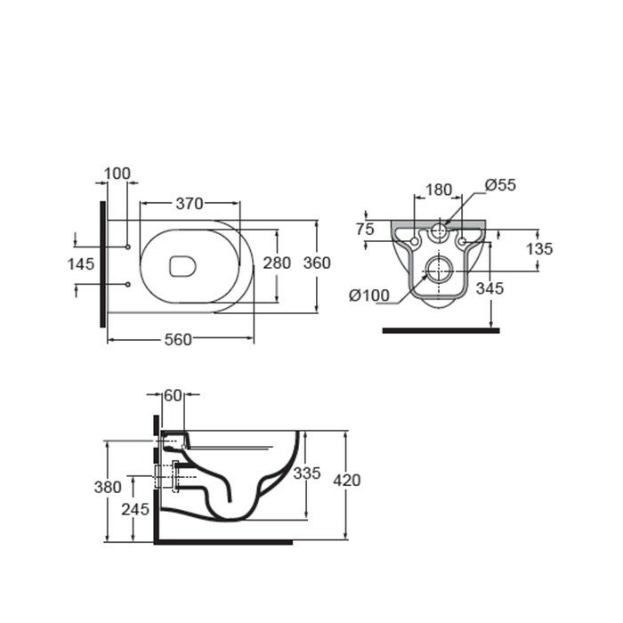Azzurra Унитаз 35x55 NUVOLA, NUVKSPE00000BI/(NUV100E/SOSK bi) цвет: белый