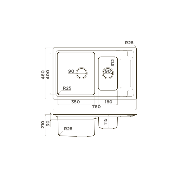 Omoikiri кухонная мойка Mizu 78-2, нержавеющая сталь арт. 4973731