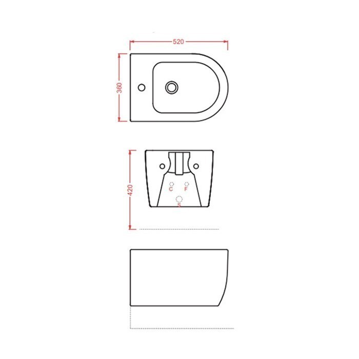ArtCeram биде (подвесное), mnb001 01 00 monet цвет: белый глянцевый