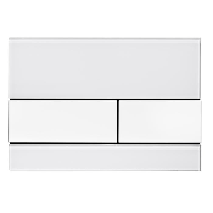 TECE панель смыва с двумя клавишами стеклянная, белый, square - 9240800