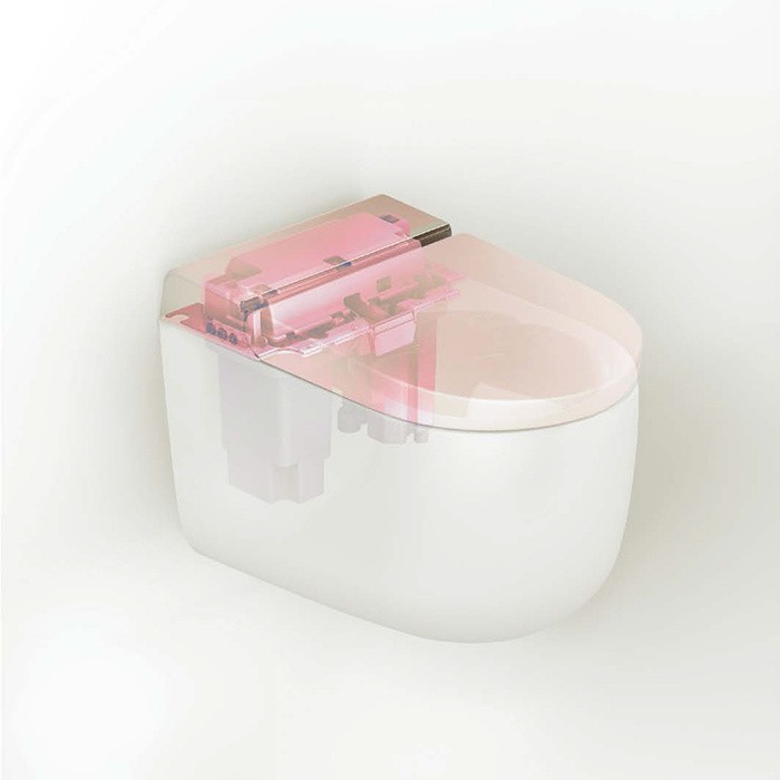 Унитаз подвесной 38х59 см с крышкой-биде и дистанционным пультом управления в комплекте, белый/покрытие Saniglaze, Art Ceram Hype арт. KHYV001 01 00