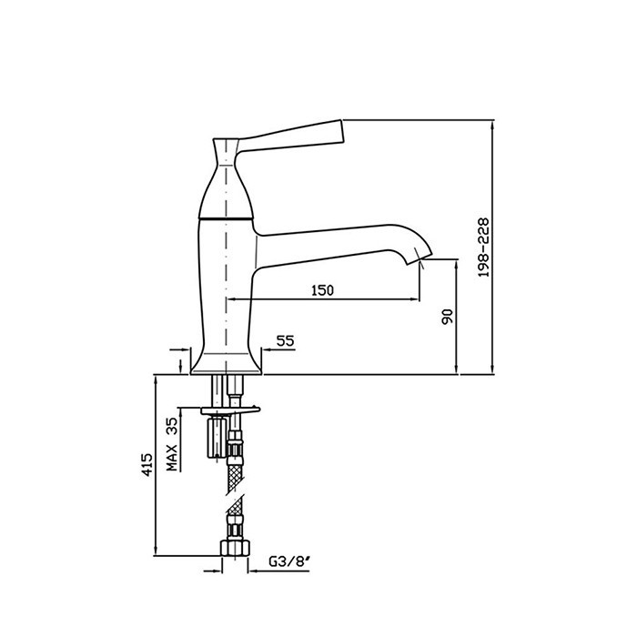 Zucchetti смеситель для раковины, на 1 отв., bellagio, золото арт. zp3193.c40