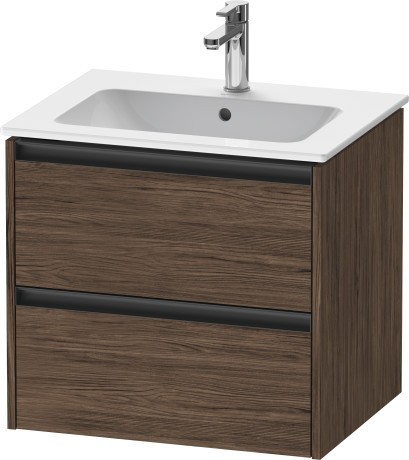Duravit тумба подвесная под раковину 480 мм х 610 мм х 550 мм, ketho.2, k25262021210000 цвет: орех темный