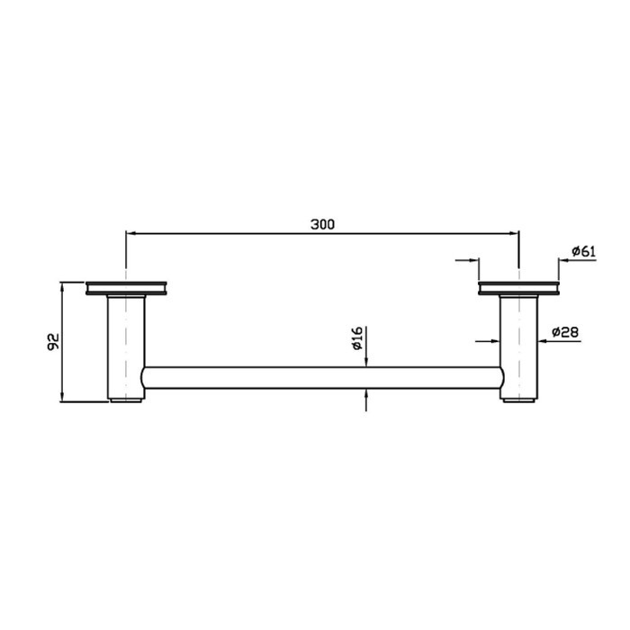 Zucchetti полотенцедержатель, 30см., подвесной, savoir, никель арт. zad220.c8