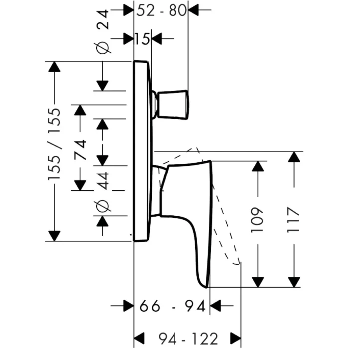 Hansgrohe смеситель для ванны, PuraVida, арт. 15447400